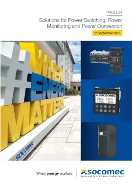 Socomec India Price List September 2025 cover